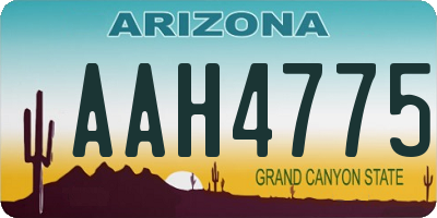 AZ license plate AAH4775