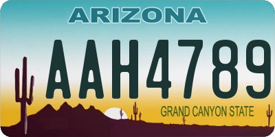 AZ license plate AAH4789