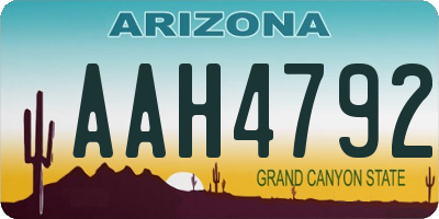 AZ license plate AAH4792