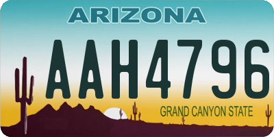 AZ license plate AAH4796