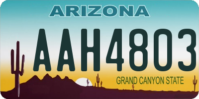 AZ license plate AAH4803