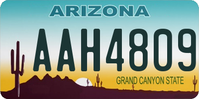 AZ license plate AAH4809