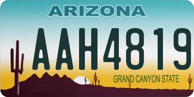 AZ license plate AAH4819