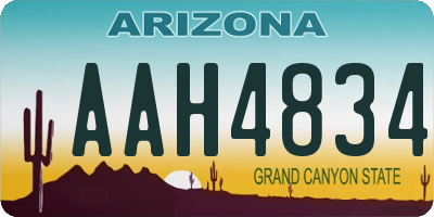 AZ license plate AAH4834