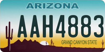 AZ license plate AAH4883