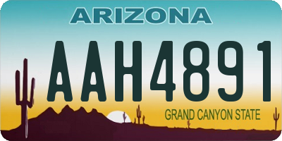 AZ license plate AAH4891