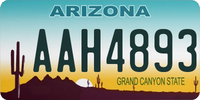 AZ license plate AAH4893