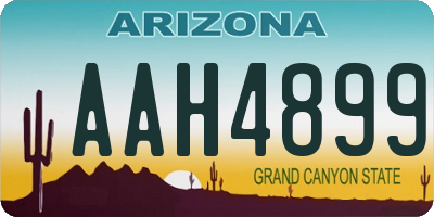 AZ license plate AAH4899