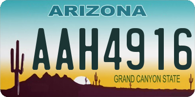 AZ license plate AAH4916