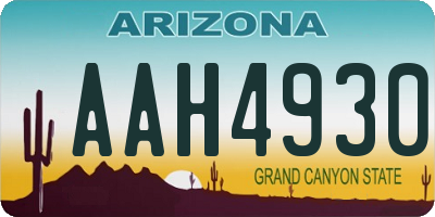 AZ license plate AAH4930