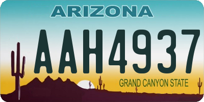 AZ license plate AAH4937