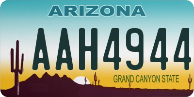 AZ license plate AAH4944