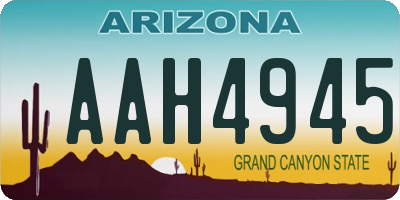 AZ license plate AAH4945