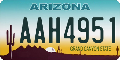 AZ license plate AAH4951
