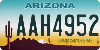 AZ license plate AAH4952