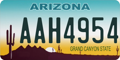 AZ license plate AAH4954