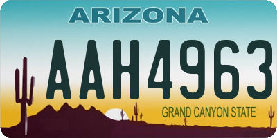 AZ license plate AAH4963