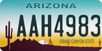 AZ license plate AAH4983