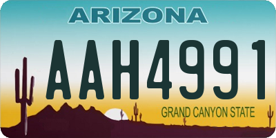 AZ license plate AAH4991