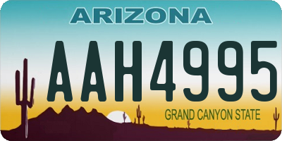 AZ license plate AAH4995