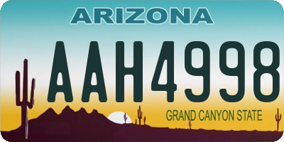 AZ license plate AAH4998