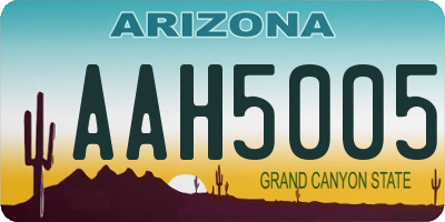 AZ license plate AAH5005