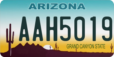 AZ license plate AAH5019