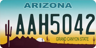 AZ license plate AAH5042