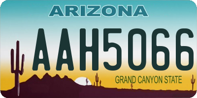 AZ license plate AAH5066