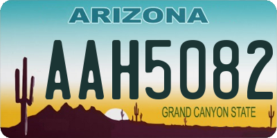 AZ license plate AAH5082