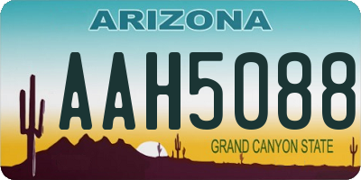 AZ license plate AAH5088