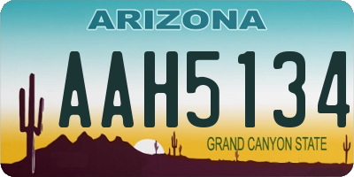 AZ license plate AAH5134