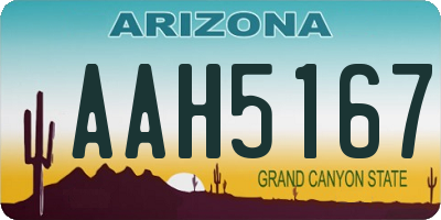 AZ license plate AAH5167