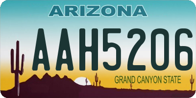 AZ license plate AAH5206