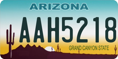 AZ license plate AAH5218