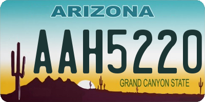 AZ license plate AAH5220