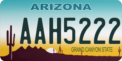 AZ license plate AAH5222