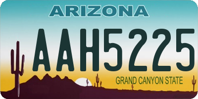 AZ license plate AAH5225