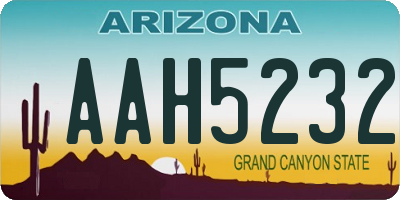 AZ license plate AAH5232