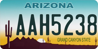 AZ license plate AAH5238