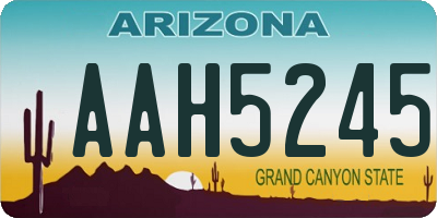 AZ license plate AAH5245