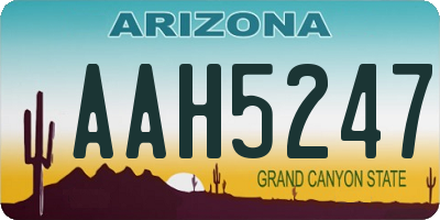 AZ license plate AAH5247