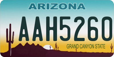 AZ license plate AAH5260