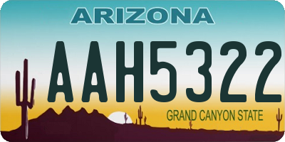 AZ license plate AAH5322