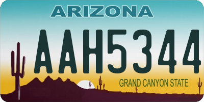 AZ license plate AAH5344