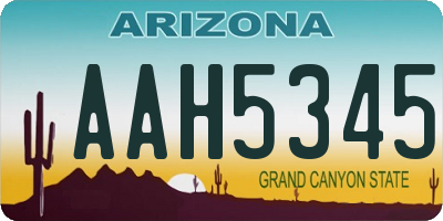 AZ license plate AAH5345