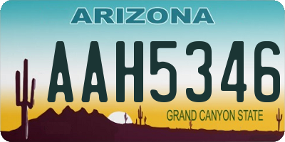 AZ license plate AAH5346