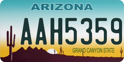 AZ license plate AAH5359