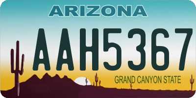 AZ license plate AAH5367