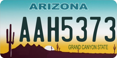 AZ license plate AAH5373